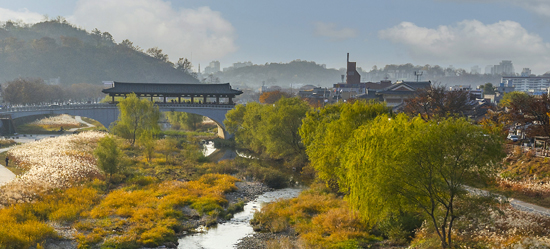 깊어가는 가을, 20일 오후 전주 한옥마을이 형형색색의 옷을 입고 있다. /연합뉴스